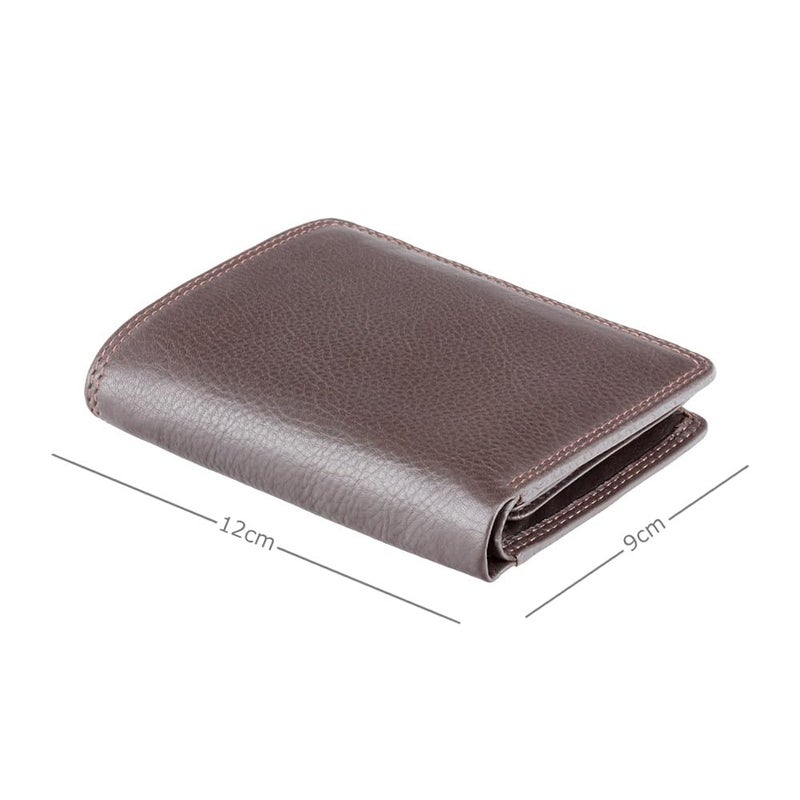 Visconti Heritage-11 Soft Thin Leather Quad Fold Wallets (Brown) - Image 3